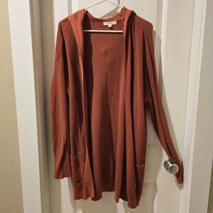 Elegant Rust Open Front Cardigan